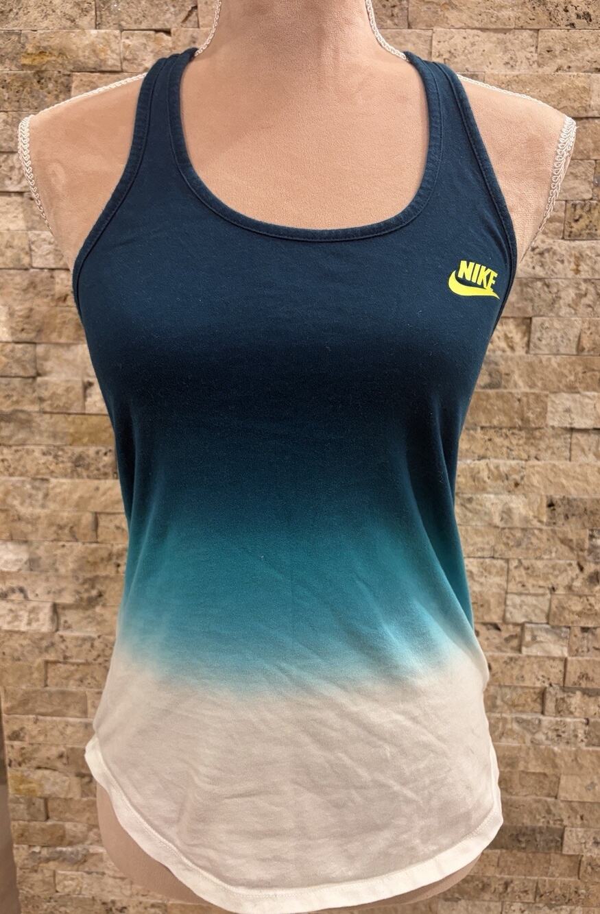 Nike Dri Fit Tank Top Womens XS Teal Ombre Racerback Athletic Gym